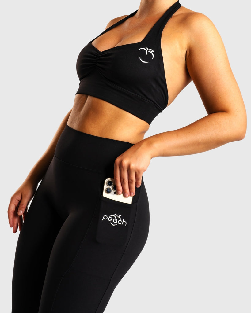 Black Pulse Sports - bra - Peach Tights - Sports - Bra