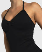 Black Sense Halterneck Topp - Peach Tights - Sports - Bra