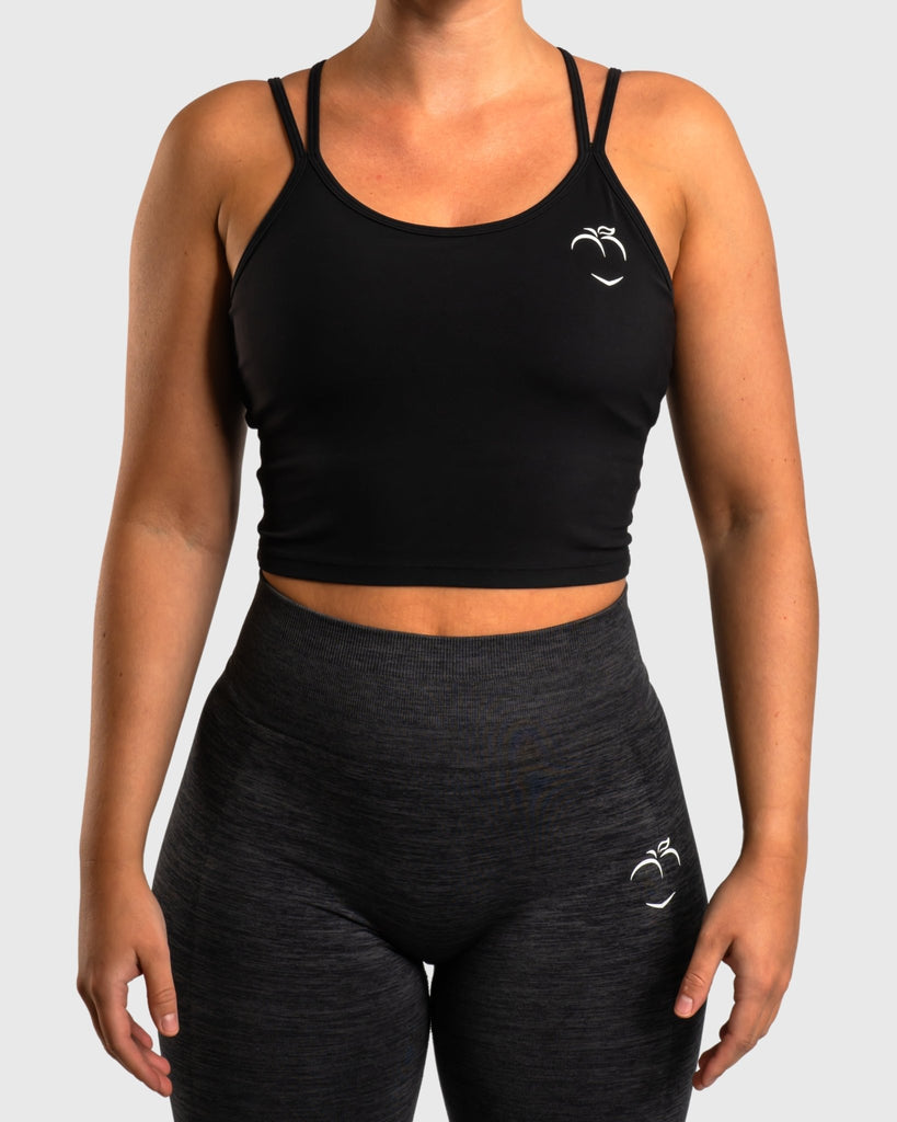 Black Softline Singlet - Peach Tights - Sports - Bra