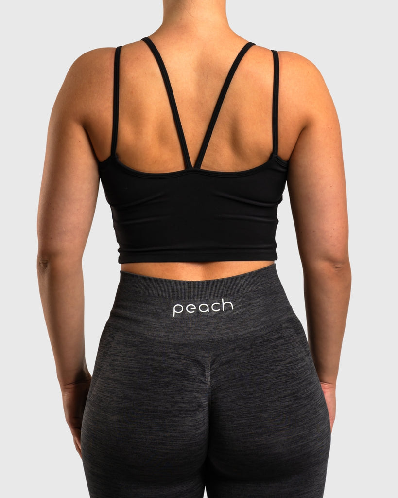 Black Softline Singlet - Peach Tights - Sports - Bra