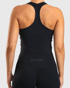 Black Tank Top - Peach Tights - Sports - Bra