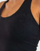 Black Tank Top - Peach Tights - Sports - Bra