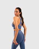 Blue Ease Sports-bra - Peach Tights - Sports-Bra