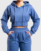Blue Vibe Cropped Hoodie - Peach Tights - Hoodie