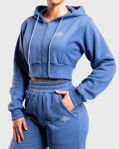 Blue Vibe Cropped Hoodie