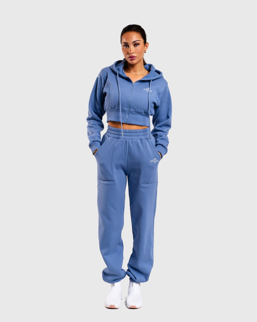 Blue Vibe Cropped Hoodie - Peach Tights - Hoodie