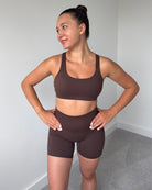 Brown Softelle Shorts - Peach Tights - Tights