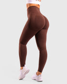 Brown Solid - Mid Waist Tights - Peach Tights - Tights