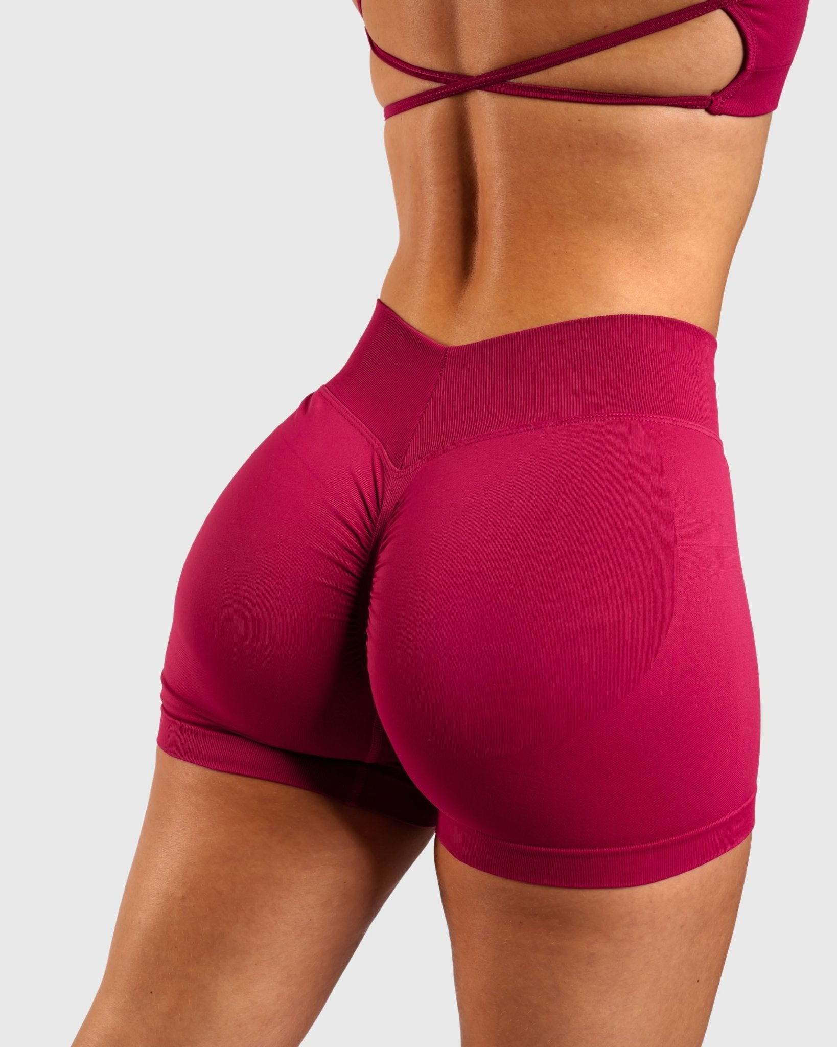 Burgundy Peak Shorts - Peach Tights - Shorts