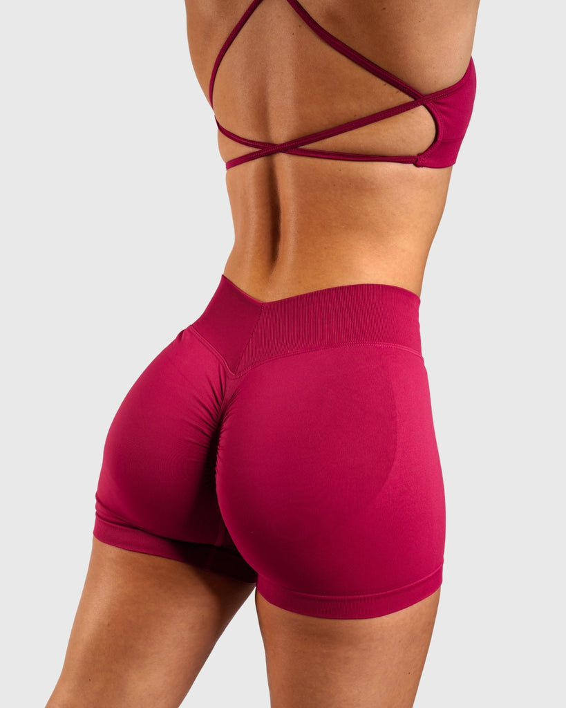 Burgundy Peak Shorts - Peach Tights - Shorts