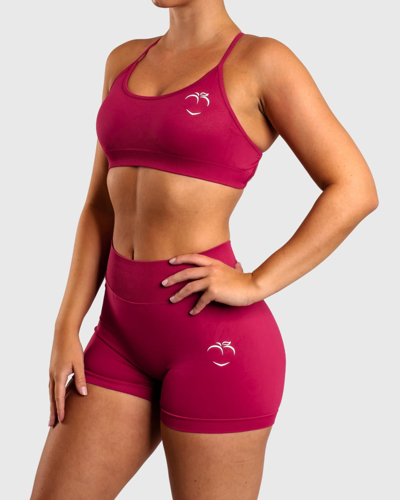 Burgundy Peak Sports - bra - Peach Tights - T - shirt