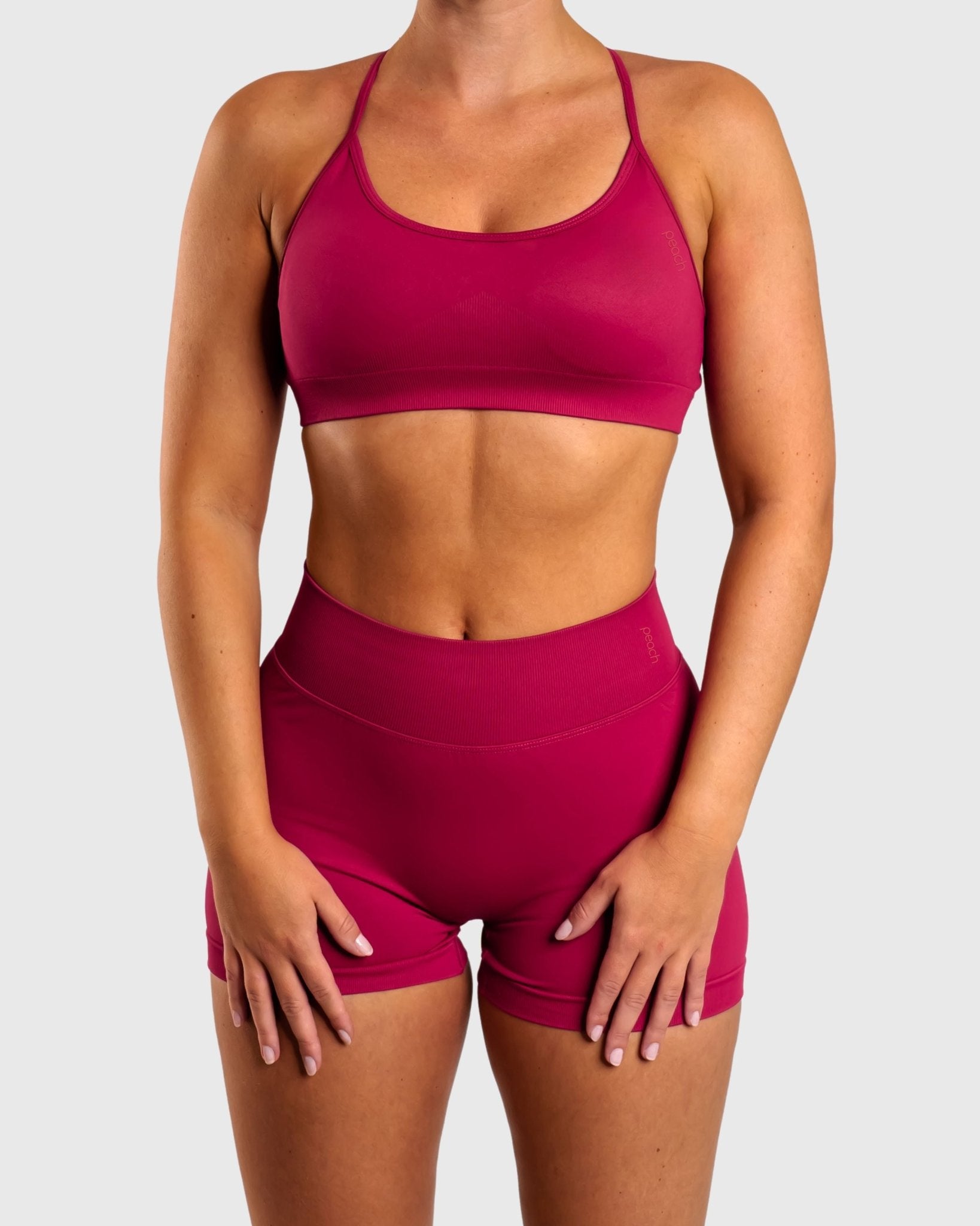 Burgundy Peak Sports - bra - Peach Tights - Sports - Bra