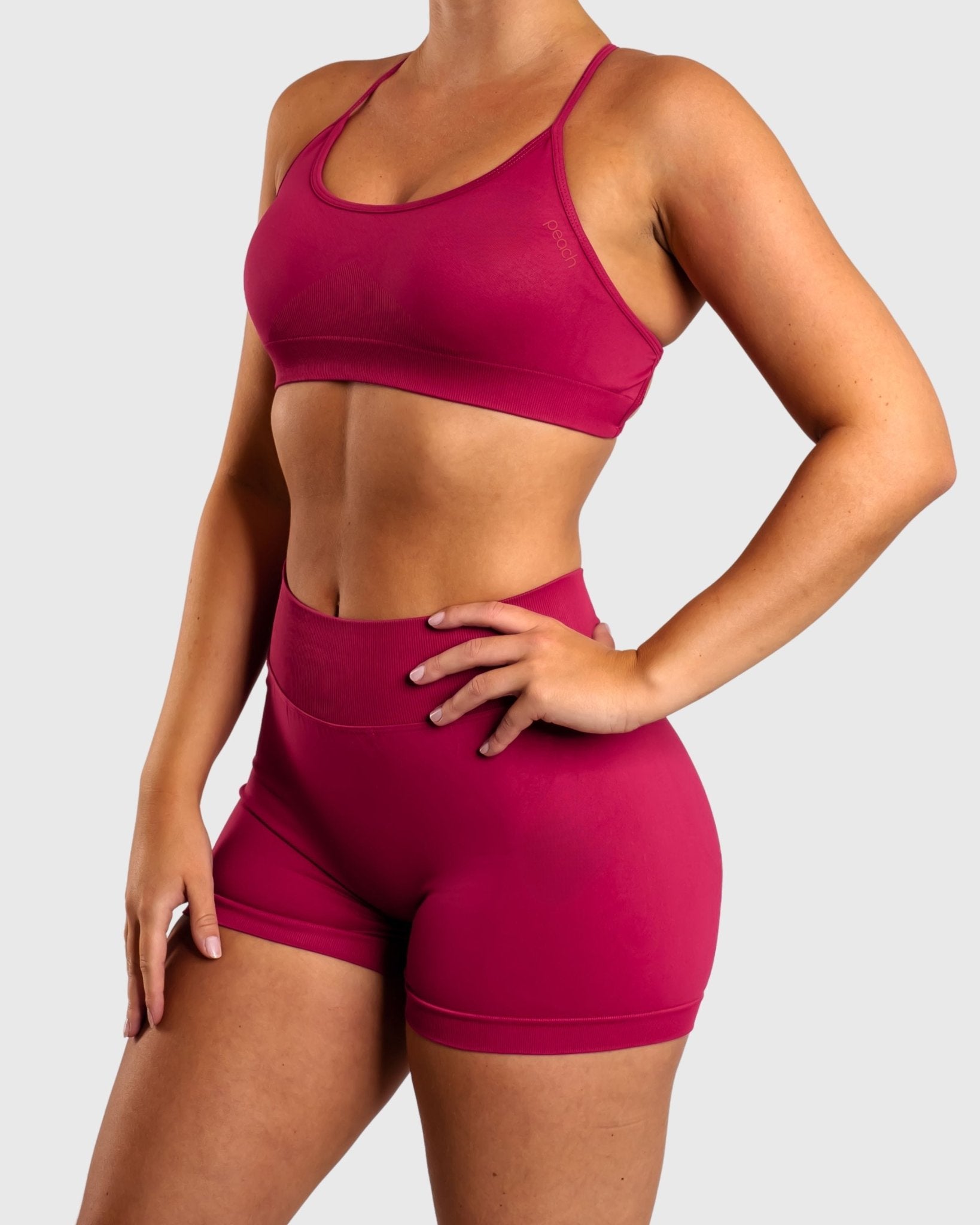 Burgundy Peak Sports - bra - Peach Tights - Sports - Bra