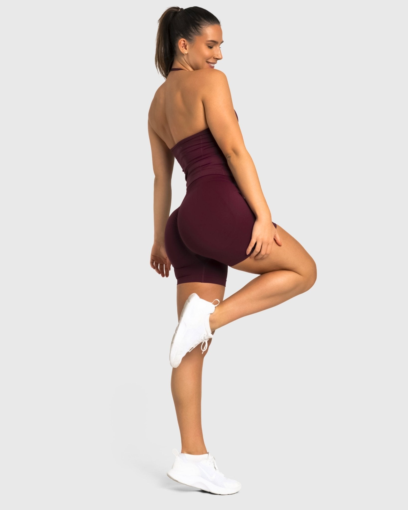 Burgundy Sense Shorts - Peach Tights - Shorts