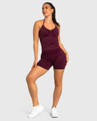 Burgundy Sense Shorts - Peach Tights - Shorts