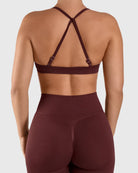 Burgundy Vivid Sports - bra - Peach Tights - Sports - Bra