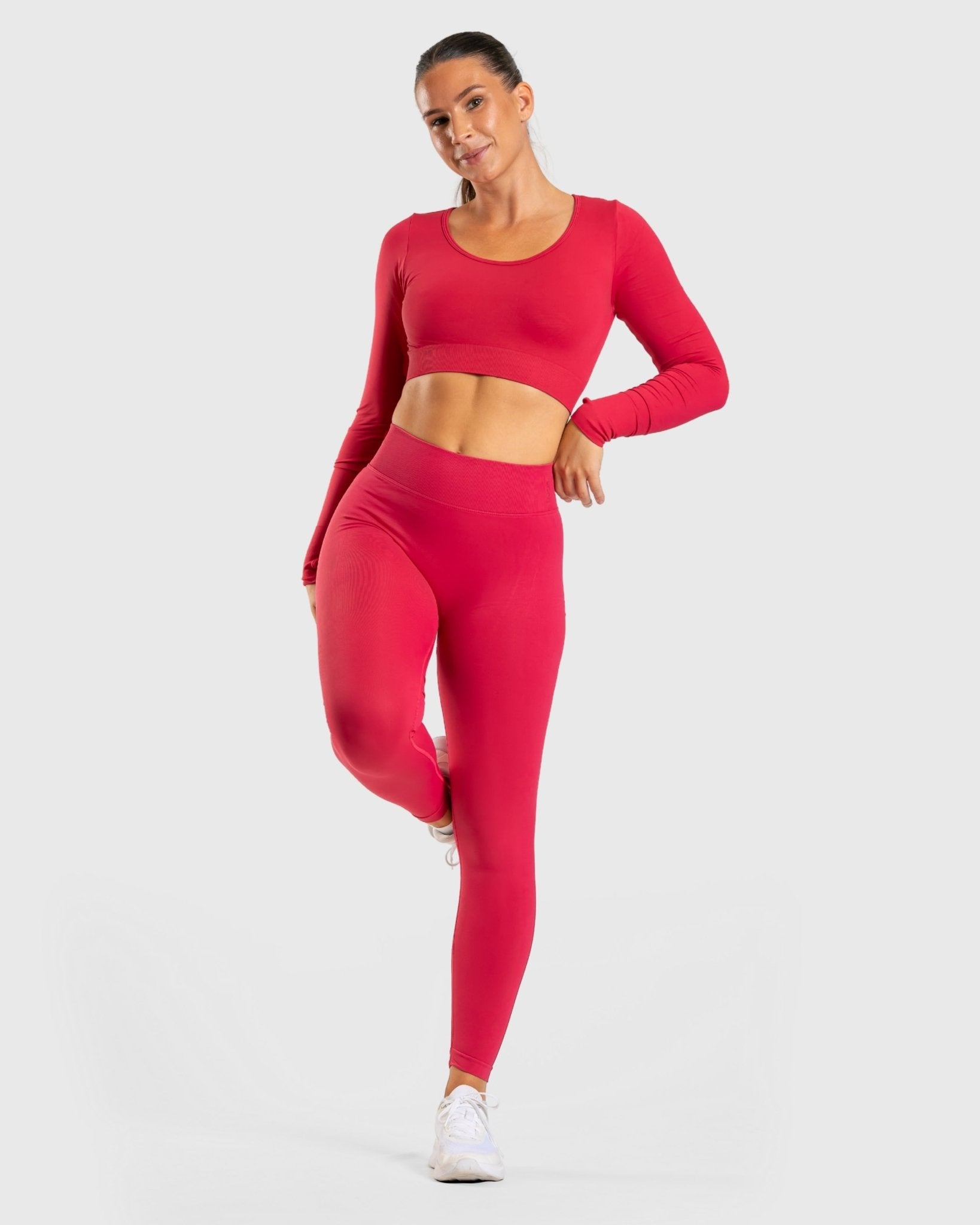 Cherry Red Ignite Long Sleeve - Peach Tights - Long sleeve