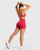 Cherry Red Ignite Sports - bra - Peach Tights - Sports - Bra