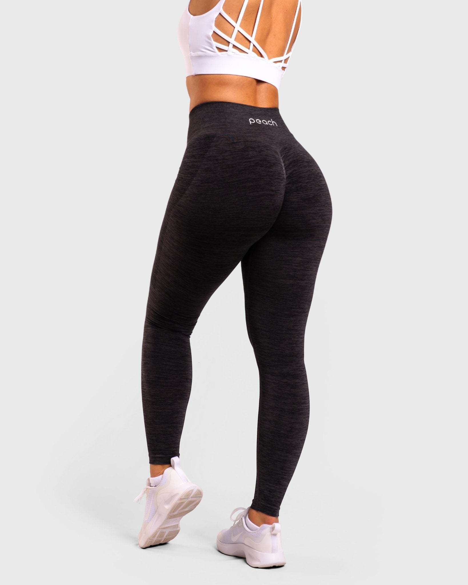 Dark Grey Deluxe Mid Waist - Peach Tights - Tights