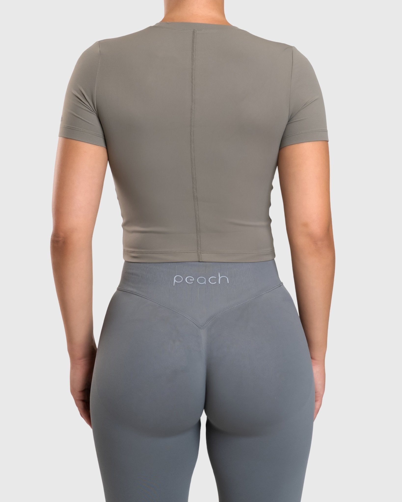 Green Dry - Fit Cropped T-shirt - Peach Tights - T-shirt