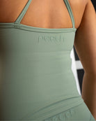 Green Noiré Singlet - Peach Tights - Sports - Bra