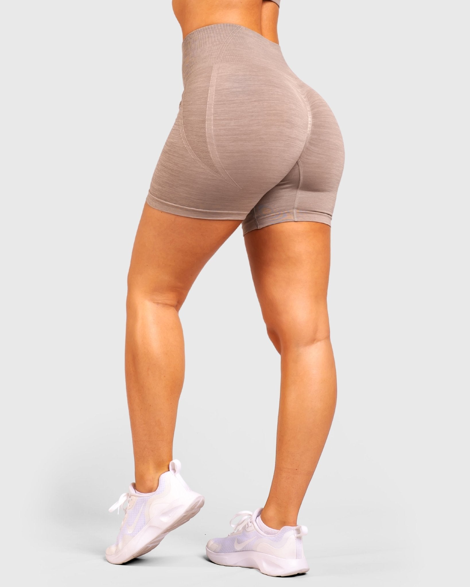 Grey Khaki Elevate Shorts - Peach Tights - Shorts