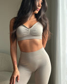 Grey Khaki Elevate Tights - Peach Tights - Tights