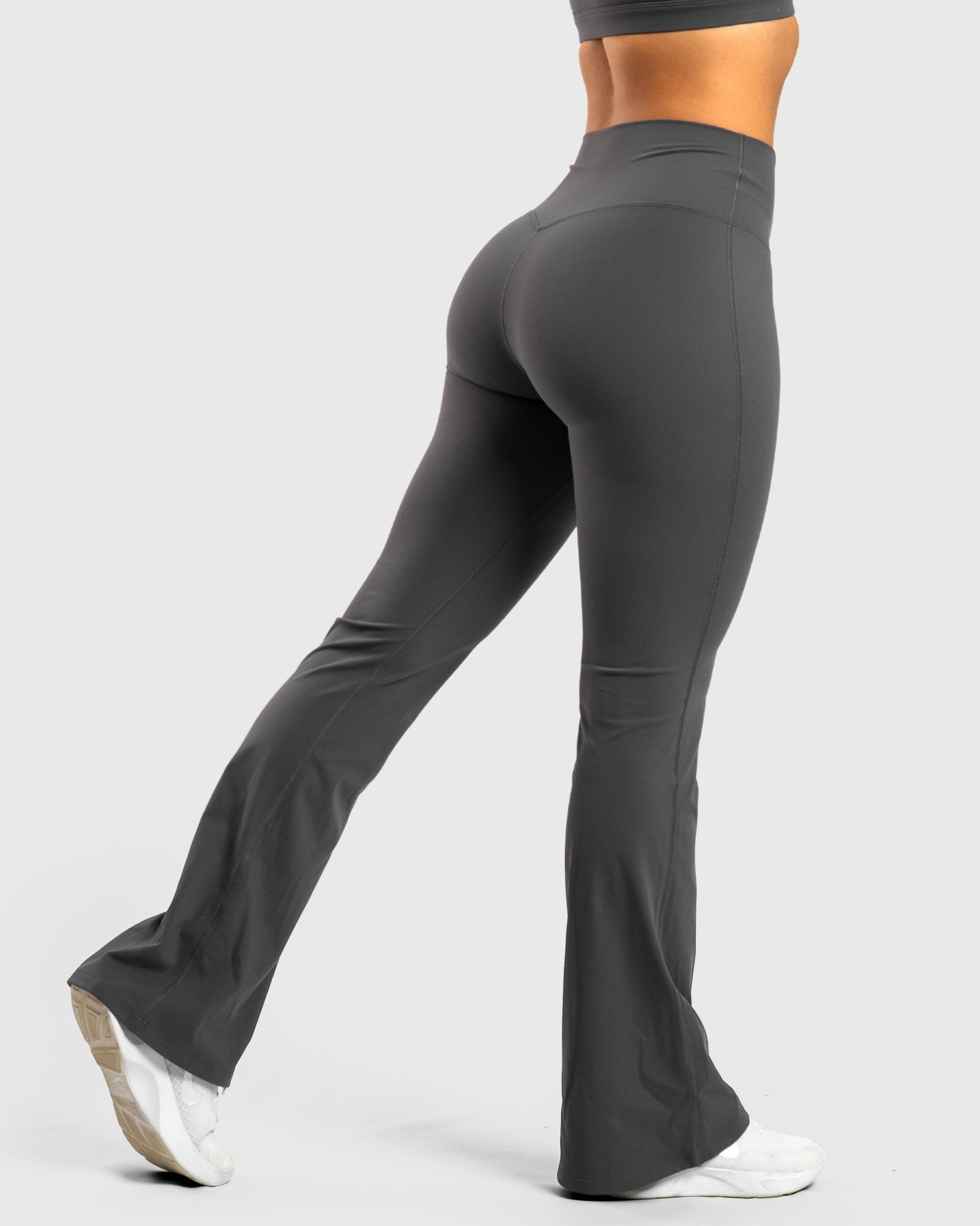 Grey Softelle Flared Pants - Peach Tights - Tights