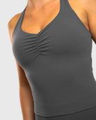 Grey Softelle Singlet - Peach Tights - Sports - Bra