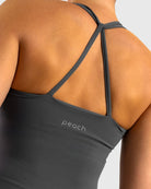 Grey Softelle Singlet - Peach Tights - Sports - Bra