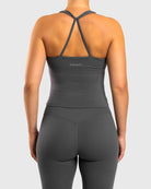 Grey Softelle Singlet - Peach Tights - Sports - Bra