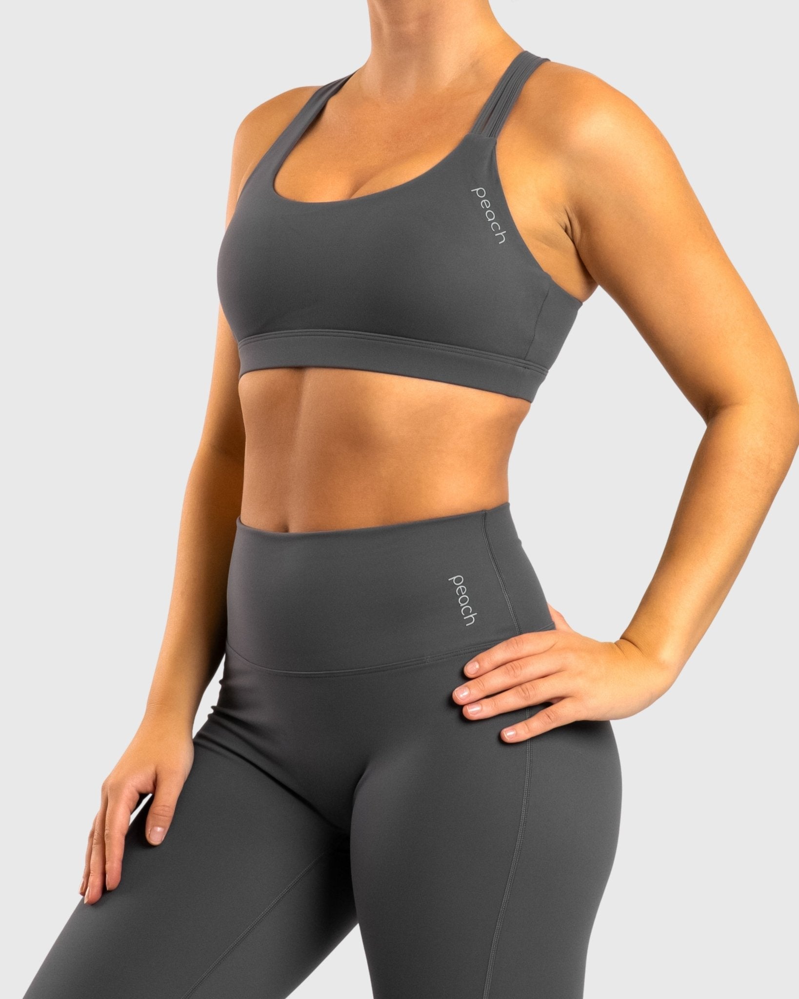 Grey Softelle Sports - bra - Peach Tights - Sports - Bra