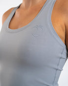 Grey Tank Top - Peach Tights - Sports - Bra