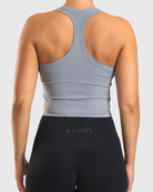Grey Tank Top - Peach Tights - Sports - Bra