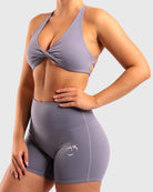 Grey Twist Sports - bra - Peach Tights - Sports - Bra