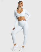 Light Blue Align Long Sleeve - Peach Tights - Long sleeve
