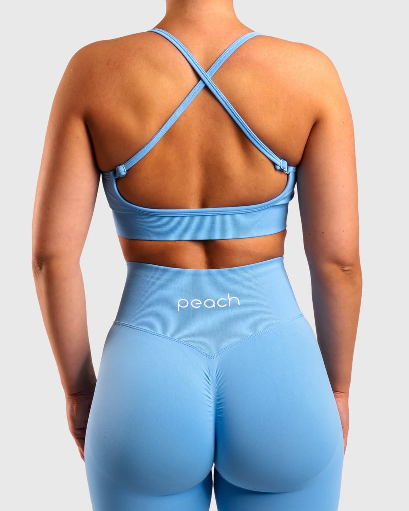 Light Blue Performa Sports-bra - Peach Tights - Sports-Bra