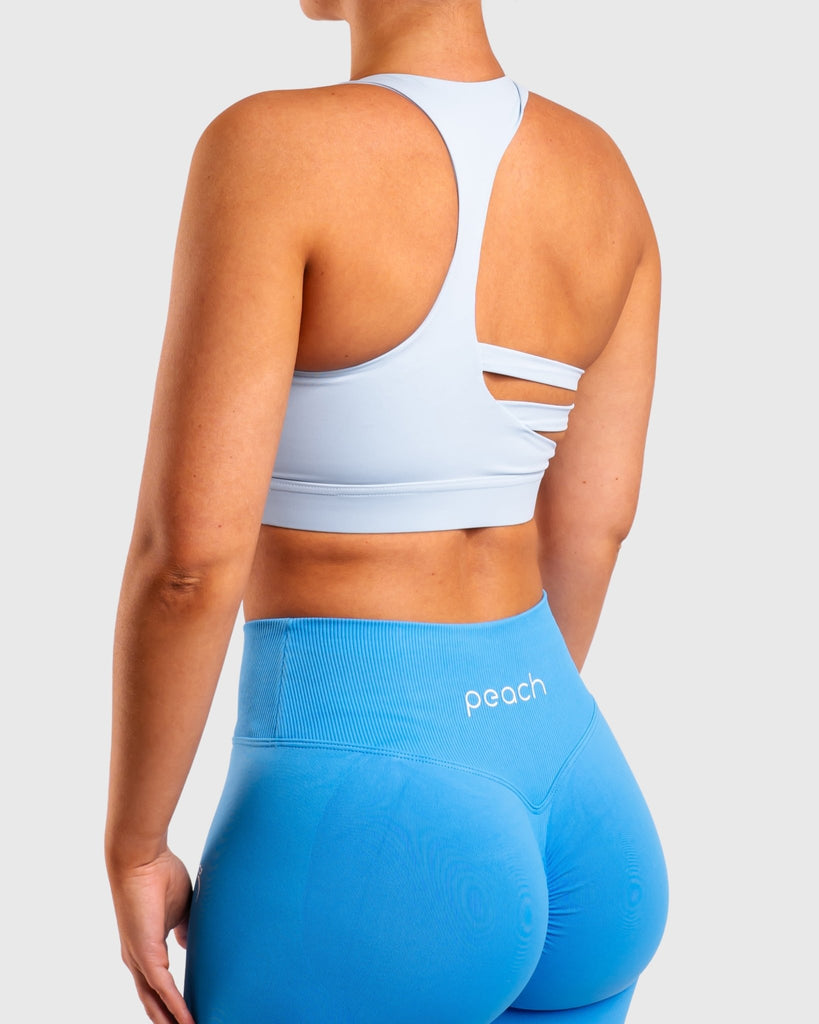 Light Blue Revive Sports-bra - Peach Tights - Sports-Bra