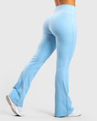 Light Blue Softelle Flared Pants - Peach Tights - Tights