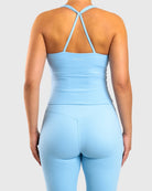 Light Blue Softelle Singlet - Peach Tights - Sports - Bra