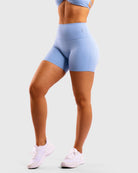 Light Blue Twist Shorts - Peach Tights - Shorts