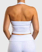 Light Grey Flow Halterneck Topp - Peach Tights - Topp