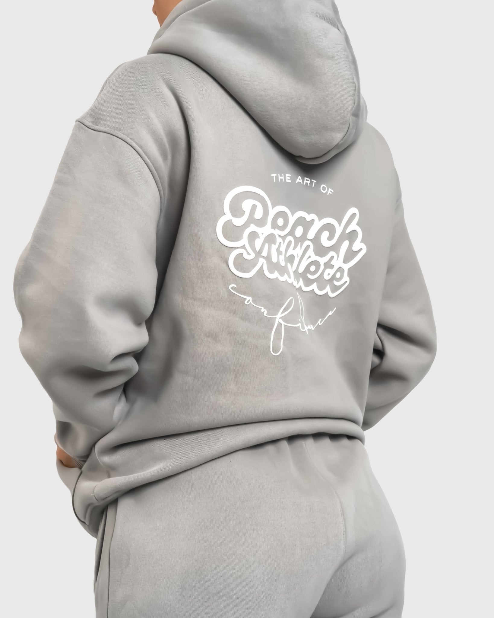 Light Grey Haze Hoodie - Peach Tights - Hoodie