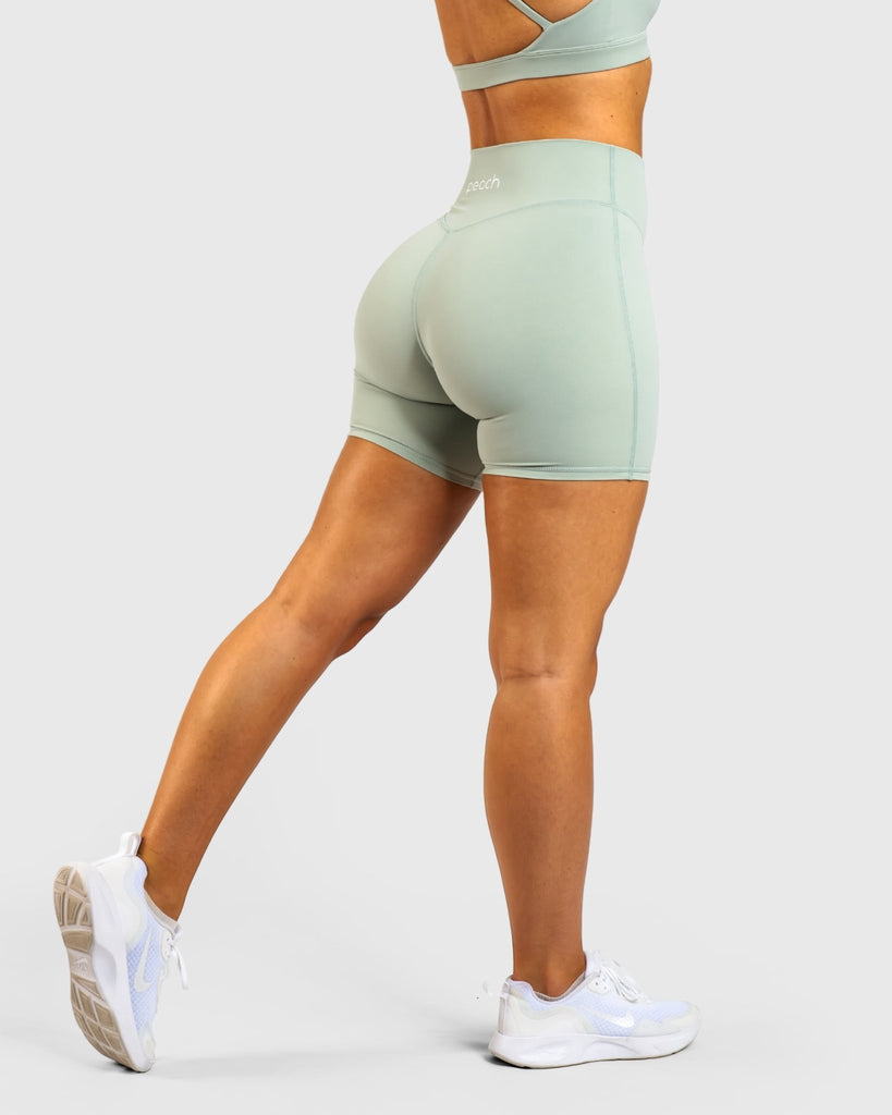 Mint Green Core Shorts - Peach Tights - Shorts