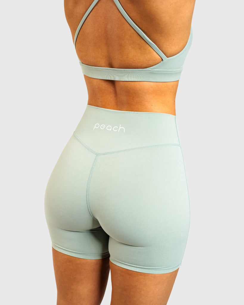 Mint Green Core Shorts - Peach Tights - Shorts