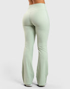 Mint Green Softelle Flared Pants - Peach Tights - Tights