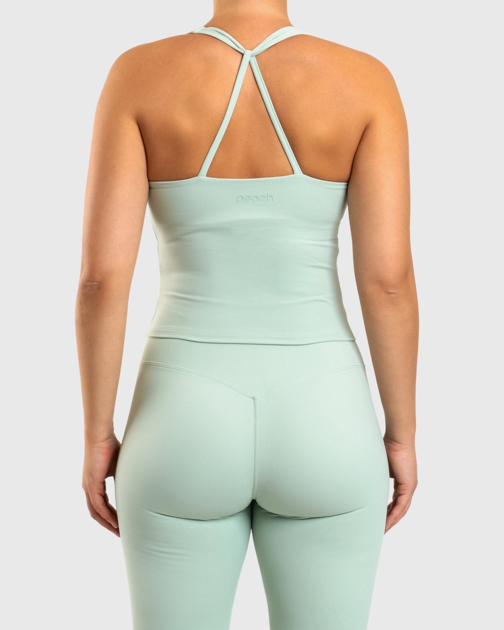 Mint Green Softelle Singlet - Peach Tights - Sports - Bra