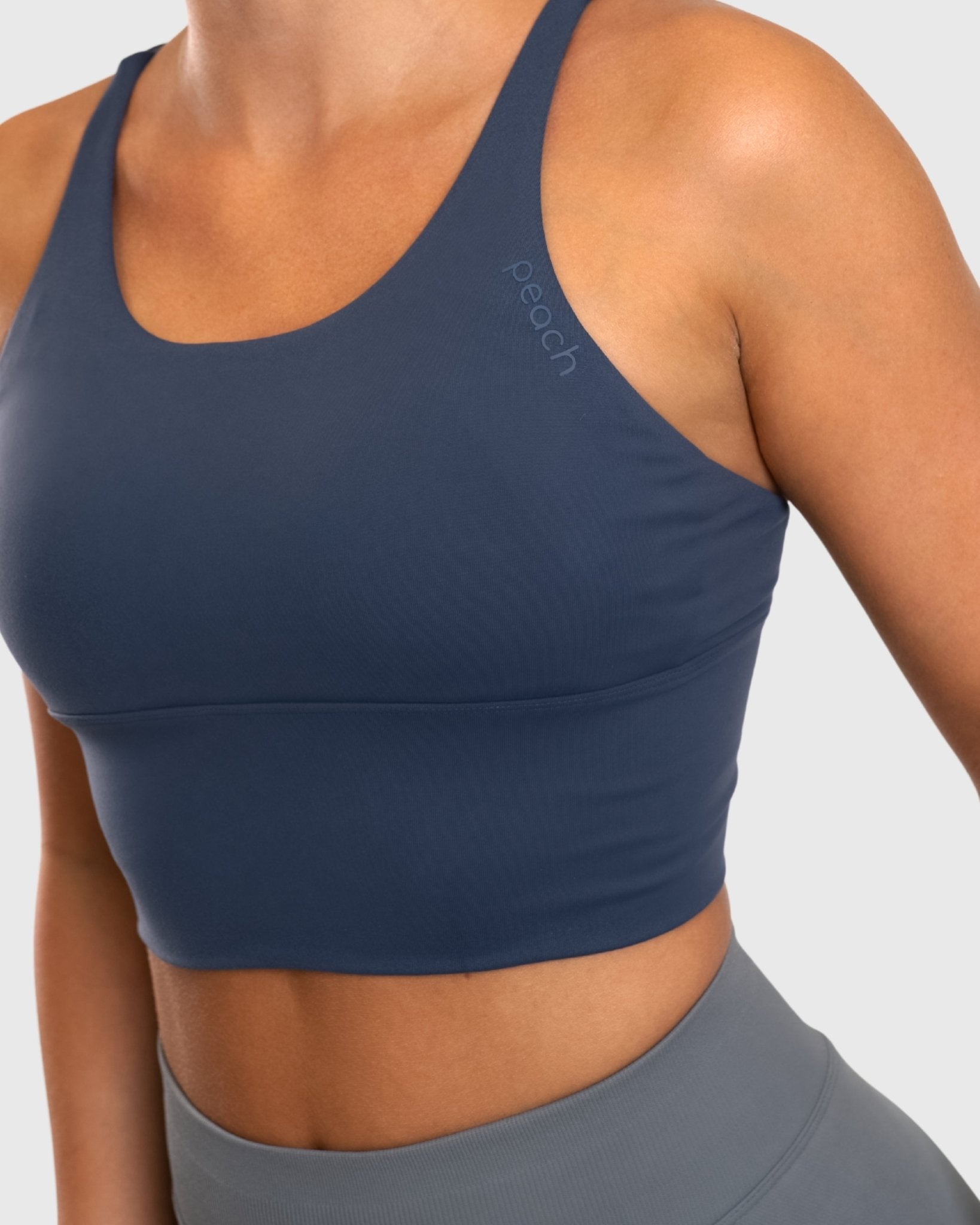 Navy Blue Cross Topp - Peach Tights - Sports - Bra