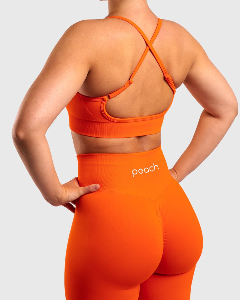 Orange Performa Sports-bra - Peach Tights - Sports-Bra