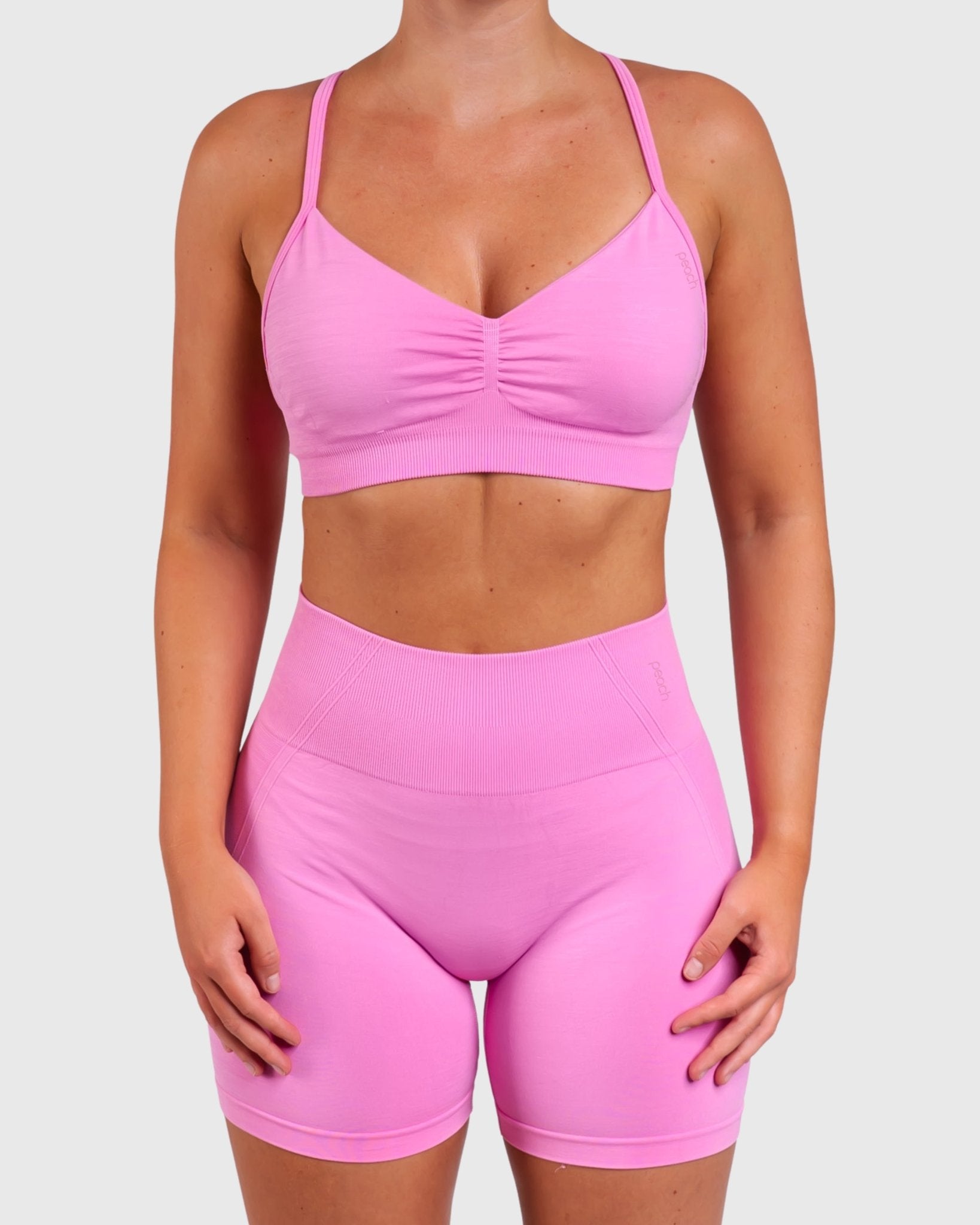 Pink Elevate Sports - bra - Peach Tights - Sports - Bra